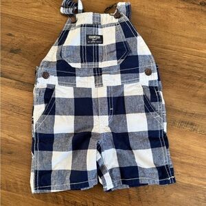 OshKosh B'gosh Blue and White Plaid Overalls